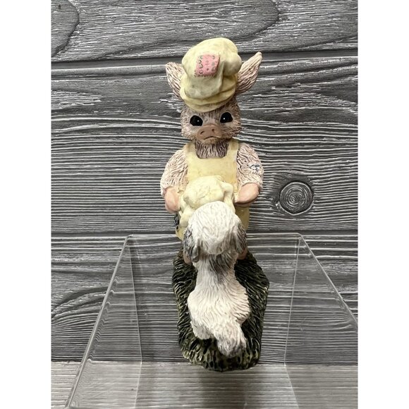 Vintage Albert Price Pig Chef and Puppy Dog Ceramic Figurine Country Kitsch - Picture 2 of 9